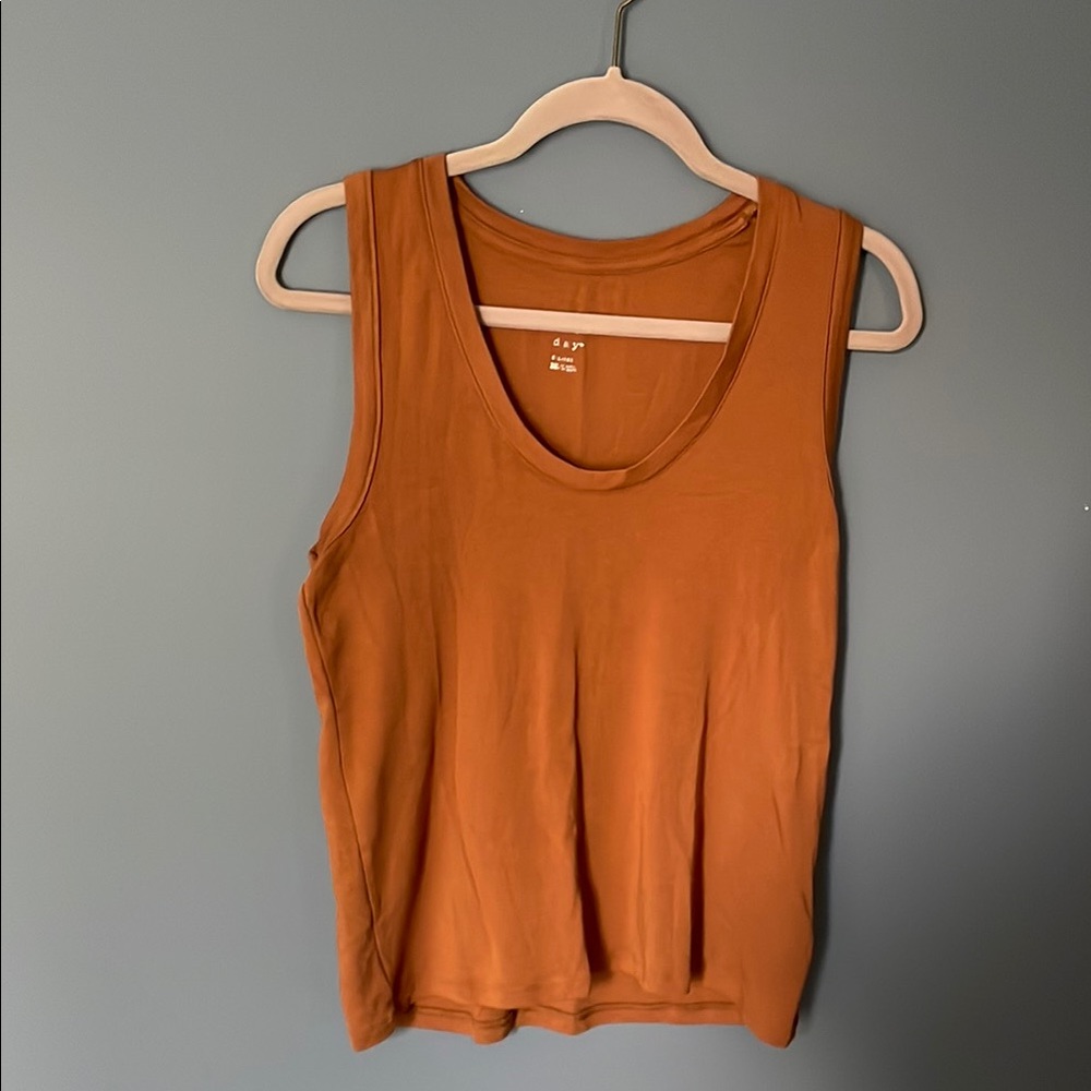 A New Day Fitted Orange Tank Top